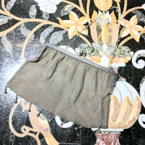 🗝️ Whiting Davis German Silver Chainmail Vintage Purse Art Deco Nouveau 20s